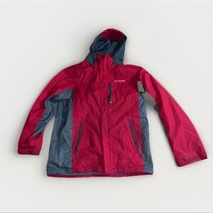 Mens Columbia Interchange Coat Winter Jacket Fleece Insert Ski Large Red Shell